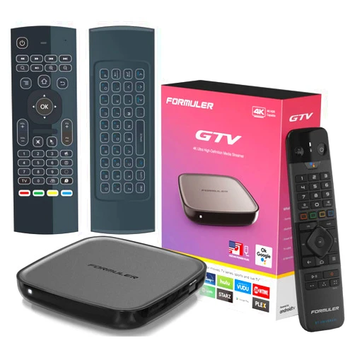 Formuler GTV Certified Android Tv 9.0 with Bluetooth Remote Control + Free Bonus Air Mouse with Keyboard and Backlit.