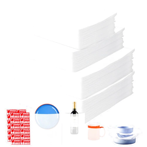 ALMOXVYE 200 Pack Cushion Foam Pouches & Sheets, 4 Sizes Moving Foam Wrap Pouches for Moving, Dish Packing Supplies for Packing, Transportation and Storage
