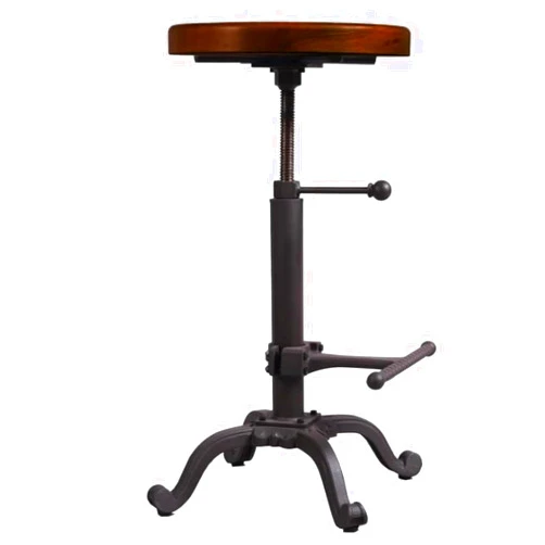 Lisuden Rustic Bar Stool, Swivel Industrial Tractor Stool, Farmhouse Kitchen Adjustable 22