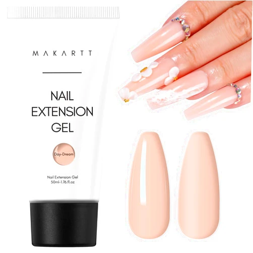 Makartt Poly Nail Extension Gel, 50ML Nude Nature Day-dream Classic Gel Color Builder Nail Gel Poly Extension Gel -Long-Lasting and Easy to Use Supplies for Trendy Nail Art Design Salon