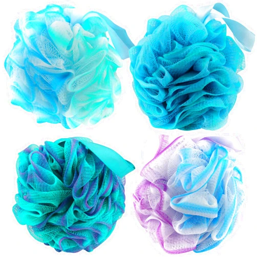 Chuya Bath Sponges Loofahs 70 Grams Large Size,4 Pack Shower Sponge Exfoliating Cleaning Bath Loofa Body Scrubber Balls for Women Men Children Washing