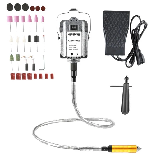 NArra Flex Shaft Rotary Tool, 1200W 6.5MM Flex Shaft Hanging Grinder 30000RPM with Forward and Reverse Rotation, 1/4