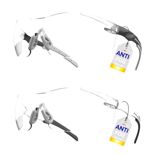 IMPACTABLE Anti Fog Safety Glasses, Black/Grey and White/Black (2 PACK)
