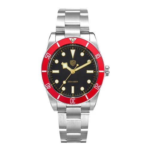 watchdives Quartz Watches, WD7922 BB54 Mens Watch 37mm Sapphire Crystal Luxury Wrist Watch 20Bar Diver Watches for Men