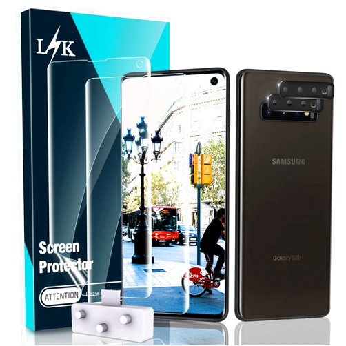 LK [3 Pack] Screen Protector for Samsung Galaxy S10, (Ultrasonic Fingerprint Compatible) (Flexible Film) HD Clear, Anti-Scratch, Bubble Free