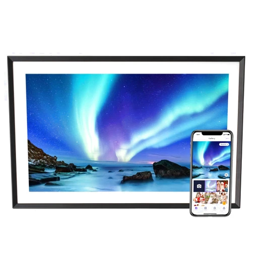 Euphro 15.6'' Digital Picture Frame with 1920x1080 IPS Touch Screen, Smart Digital Photo Frame with 32GB Storage, Easy Setup to Share Photos/Videos via Free App