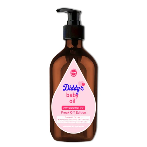 The Goozler Diddy’s Freak Off Mini Edition Baby Oil 8fl.oz Lotion Bottle with Pump Lid Funny Pop Culture Bathroom Décor Gift (Limited Edition Mini - Dark Apothecary Brown)