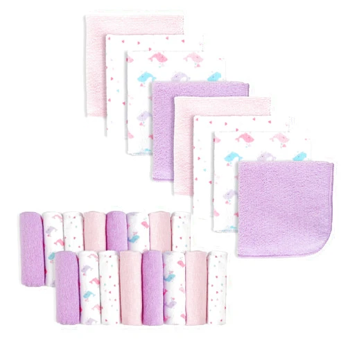 Softan Baby Washcloths, 24Pack Baby Wash Cloths Extra Soft & Ultra Absorbent, Baby Towels and Washcloths Face Towel Unisex for Boys Girls Face & Body, Washclothes Gentle on Sensitive Skin, 9''x 9''