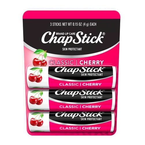 ChapStick Classic Cherry Lip Balm Tubes for Lip Care - 0.15 Oz (Pack of 3)