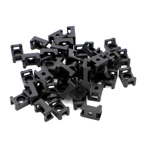 iExcell 100 Pcs Black 4.5mm Cable Tie Base Saddle Type Mount Wire Holder