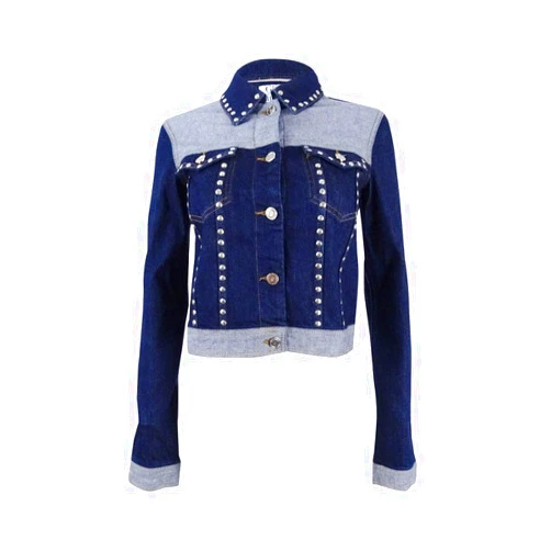 Tommy Hilfiger Women's Studded Denim Trucker Jacket (2, Blue)