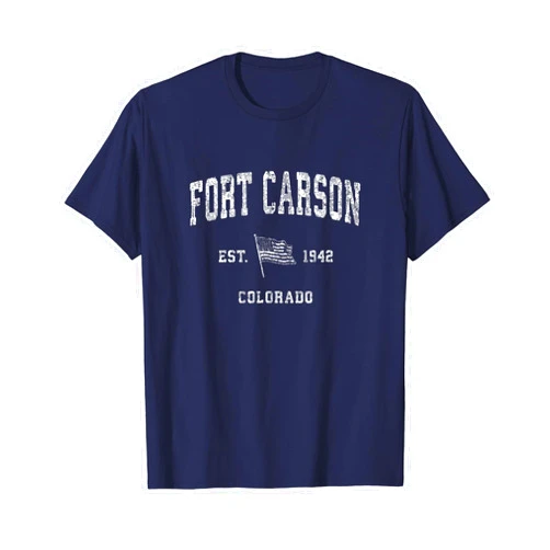 American Flag T-Shirts & Tees Fort Carson Colorado CO T-Shirt Vintage US Flag Sports Tee