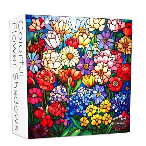 PICKFORU Stained Glass Puzzles for Adults 1000 Pieces, Mosaic Flower Jigsaw Puzzles 1000 Pieces, Challenging Spring Puzzle as Art Decor