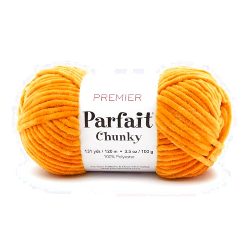 Premier Yarns Premier Parfait Chunky Yarn, Super Bulky, Ideal for Knitting & Crocheting, Chenille, Mustard, 3.5 oz, 131 Yards