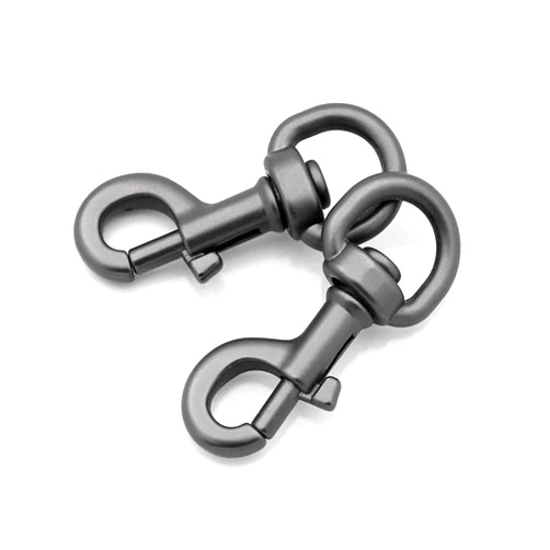 CRAFTMEMORE Matte Black Slide Bolt Swivel Snap Hooks Lobster Claw Clasp Metal Clips for Craft Lanyard Purse Making 1/2