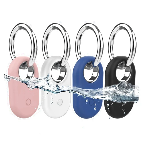 Frylaa Smarttag2 Holder Case for Samsung Galaxy SmartTag2 Case Cover(4 Pack),Anti-Lost Silicone Full Protective Case for Smart Tag 2 Case Cover with Keychain for Keys/Bags/Pets/Luggage/Valuables