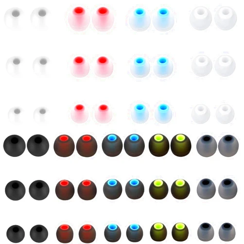 WenTigDY Earbud Replacement Tips 54Pcs,3 Sizes S/M/L, 9 Colors Silicone Tips Headphone Covers Ear Bud Rubber Tips Silicone Earbud for Ears Headphone Ear Covers Replacement (Inner Hole 3.8mm -5.1mm)