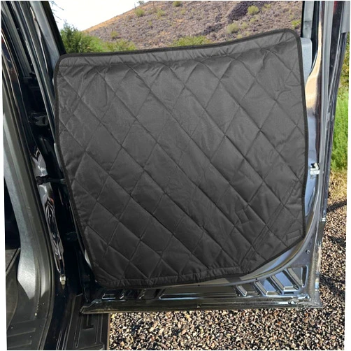 4Knines XL Car Door Cover Guards for Dogs - Pet Vehicle Door Protector - Waterproof, Scratchproof, Nonslip - 2 Pack Universal Fit for Full Size Trucks and SUVs - Durable, Machine Washable (Black)