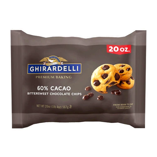 GHIRARDELLI 60% Cacao Bittersweet Chocolate Premium Baking Chips, 20 OZ Bag