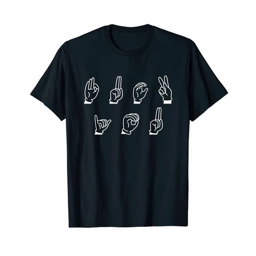 ASL Sign Language Design For Lovely Deaf People F... YOU as ASL Sign Language ASL American Sign Language T-Shirt