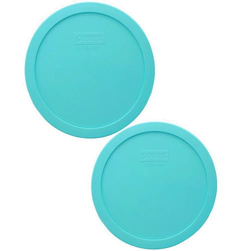 Pyrex 7402-PC 6/7-Cup Sea Glass Green Food Storage Plastic Replacement Lid - 2 Pack