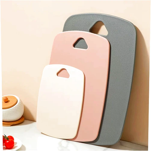BanYakong Cutting Boards for Kitchen,Plastic Cutting Board Set of 3, Thick Chopping Boards for Meat, Veggies, Fruits, with Easy Grip Handle,Dishwasher Safe (Pink, 3Pcs)