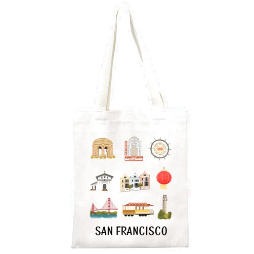 GJTIM San Francisco Trip Gift California Vacation Gift Golden Gate Bridge Tote Bag California Welcome Bag Gift for SF lover (San Francisco Tote)