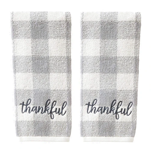 SKL Home by Saturday Knight Ltd. Thankful Plaid Hand Towel (2-Pack), Gray