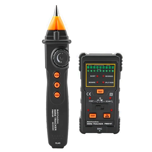 Eujgoov Wire Tracker PM6816 Multifunctional Multifunctional Line Finder, Wire Tracker Line Finder Cable Toner RJ11 RJ45 Multifunctional Cable Tester for Ethernet Network Cable Collation