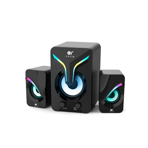 OROROW OROW Computer Speakers,Mini PC Speakers with Subwoofer,2.1 Desktop Speakers with RGB Lights,USB Powered, Stereo Sound,Gaming Speakers with 3.5mm Aux Cable for Monitor/Laptop/Tablet(S212)
