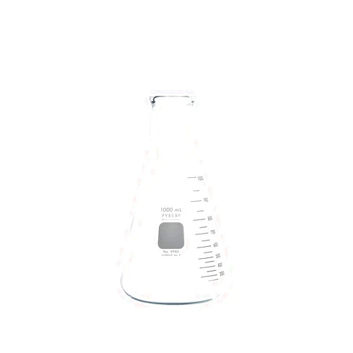 PYREX Narrow Mouth Erlenmeyer Flask with Heavy Duty Rim - Borosilicate Glass Flask – Premium Glass Chemistry Flask for Laboratory, Classroom or Home Use - PYREX Chemistry Glassware, 1L, 1/Pk