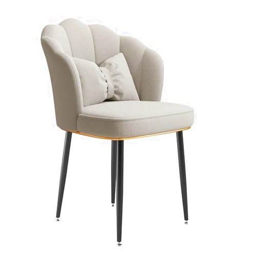 YILDEX Upholstered Dining Chairs Modern Side Chair with Metal Legs with Backlounge Chair Armless Makeup Chairs for Kitchen Dining Living Room/Beige