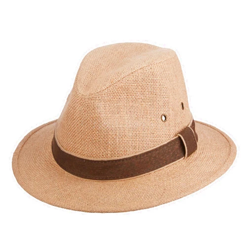 Scala Men's Plus Size Hemp Safari Hat with Leather Band