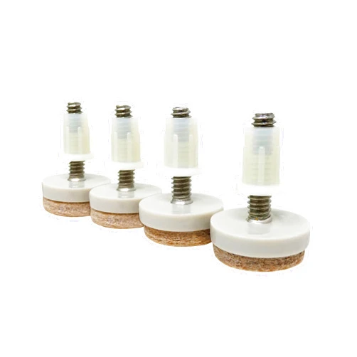 Shepherd Hardware 9908 1-Inch Felt Gard Threaded Stem Furniture Glides, 1/4-Inch Stem Diameter, 4 Count, Tan