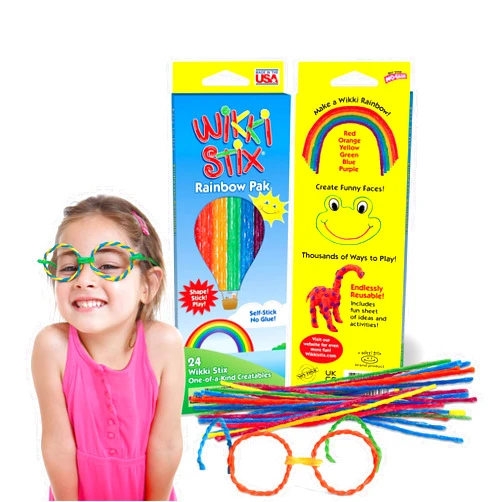 Wikki Stix Rainbow Pak Arts & Crafts, Kids Travel Essential, Pack of 24 in Rainbow Colors, Ages 3 & Up