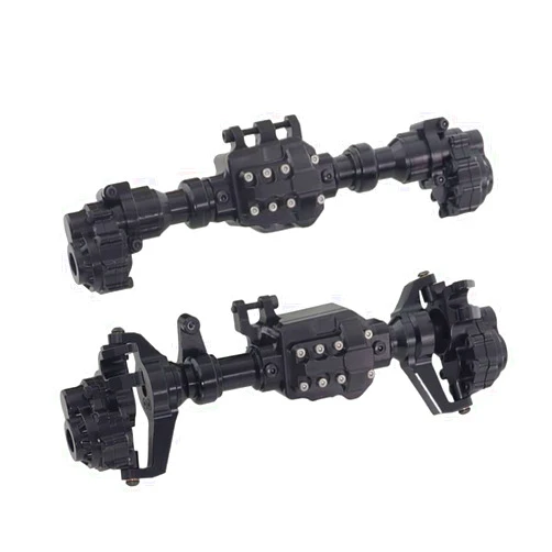 RZXYL Aluminum Alloy Front and Rear Axle Housing Set for 1/10 Traxxas TRX4 RC Crawler Car, Replace Original Plastic Axles Housing (Black)