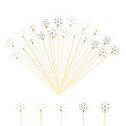 Jiesky 240 Pcs 5in Christmas Snowflake Cocktail Picks,5 Kind of Bamboo Cocktail Toothpicks Fruit Food Appetizer Charcuterie Skewers Dessert Dinner for Christmas Party Decorations
