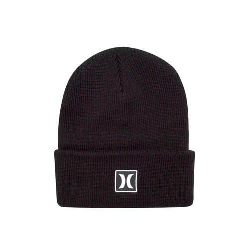 Hurley Men's Cuffed Beanie - Classic One-Sized Knitted Skull Cap Winter Beanie for Men - Stylish Logo Printed Mens Beanie Hat