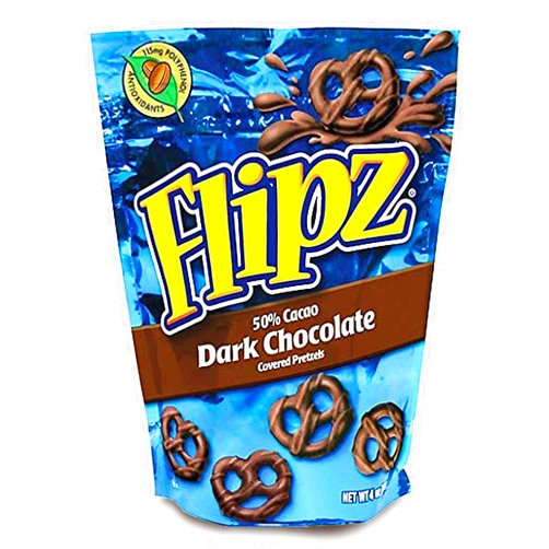 Flipz Dark Chocolate Covered Pretzels, 4 Oz. Bags, 6 Bags/Box