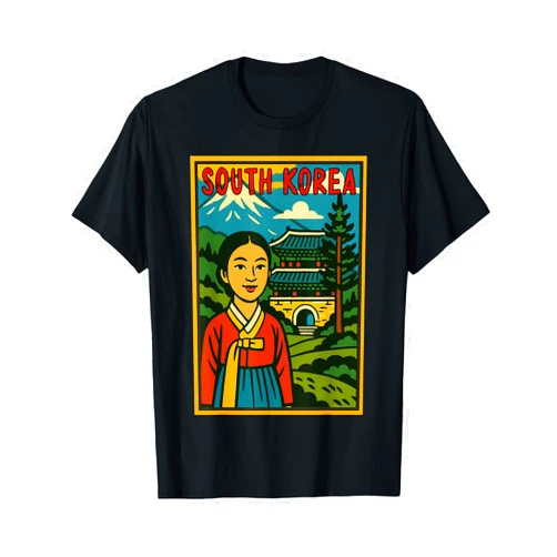 Travel To South Korea Adventure Korean South Korea Traveling Retro Comic Hanbok Korean Souvenir T-Shirt