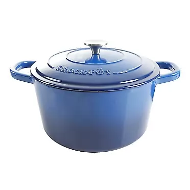 Crock-Pot Artisan Round Enameled Cast Iron Dutch Oven, 7-Quart, Sapphire Blue Dutch Oven - Round 7-Quart Sapphire Blue