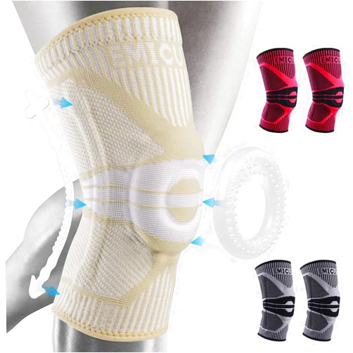 EMICUTE Knee Sleeve – Knee Braces with Side Stabilizers - Knee Support for Knee Pain, Weightlifting, Sports and Workout
