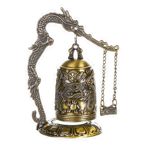 gofidin Temple Brass Copper Dragon Bell Clock Carved Statue Lotus Buddha Buddhism Arts Statue Clock Home Decorative Crafts