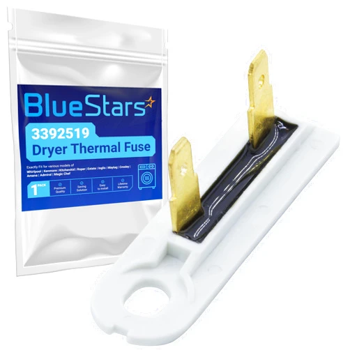BlueStars 3392519 Dryer Thermal Fuse Part by BlueStars - Kenmore Dryer Thermal Fuse Fit for Whirlpool Kenmore - Replaces AP6008325 3388651 694511 80005 WP3392519VP