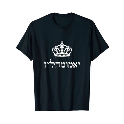 Moshiach Time Jewish Menorah Gifts Long Live King Moshiach Chabad Rebbe yechi adoneinu Hebrew T-Shirt