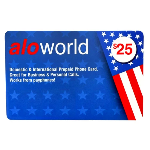 Alo World Phone Card for International & Domestic Calls, Prepaid Calling Card for Any Phones & Payphones | $25 USD