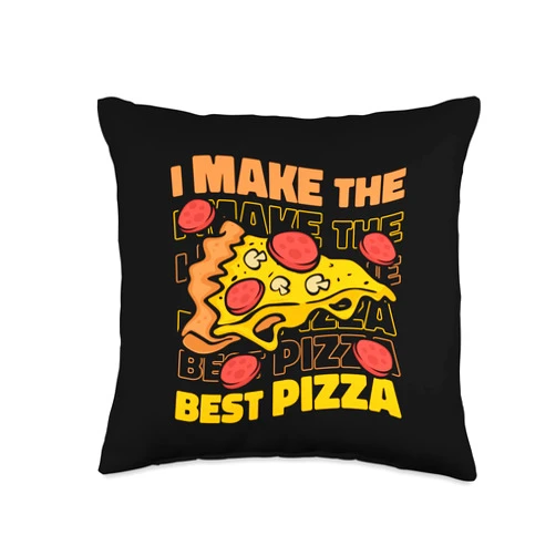Kit Pizza Baker Maker Costume Stone For Oven Gifts I Make The Best Pizzeria Chef Baker Lover Pizza Maker Throw Pillow, 16x16, Multicolor