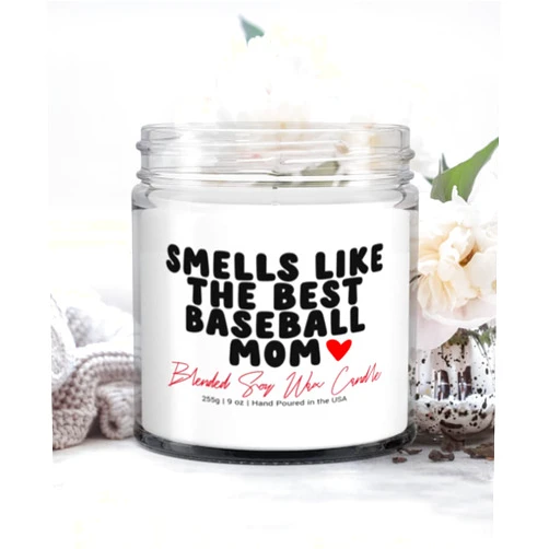 Generic Baseball Mom Funny Scented Candle, Vanilla Cozy Candle, Unique Gag Idea