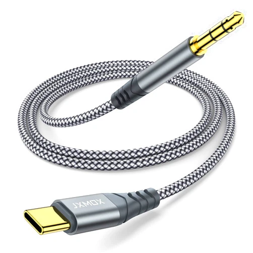 JXMOX USB C to 3.5mm Audio Aux Jack Cable (4ft), Type C to 3.5mm Headphone Car Stereo Cord Compatible with iPhone 16 Pro Max 15 Pro Max, Samsung Galaxy S24 S23 S22 S21 Note 20, Pixel 4 5 XL, iPad Pro
