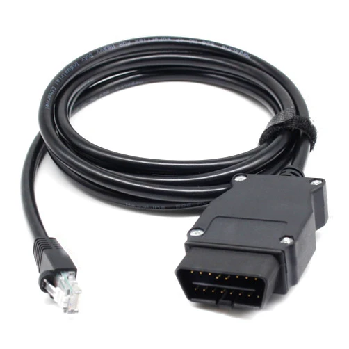 Xjahwr Enet OBD2 RJ45 Cable,Ethernet to OBD Interface Cable ICOM Coding F-Series for BMW ENET 6.6ft/2M Ethernet Cable Adapter for OBDII RJ45 Ethernet Connector Tools(Black)